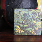 自然グリーン絵画女神の異教の地球 ストーンコースター