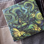 自然グリーン絵画女神の異教の地球 ストーンコースター