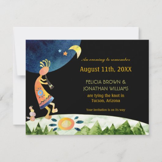 自然ココペリウェディングSave the Date Card セーブザデート (正面)