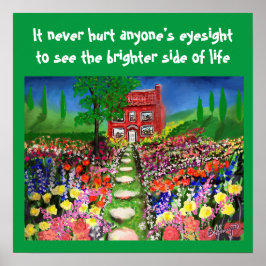 自然コテージW/ビューティフルガーデンカッコいいテンプレート ポスター