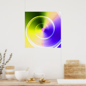 自然サイクルサイケデリック催眠スワール渦 ポスター (キッチン)