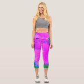 自然サイケデリック紫ミルクウィード カプリレギンス (正面)