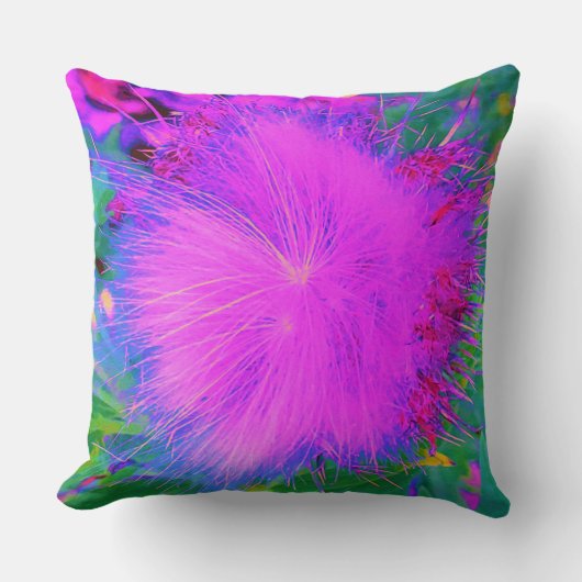 自然サイケデリック紫ミルクウィード クッション (正面)