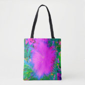 自然サイケデリック紫ミルクウィード トートバッグ (正面)