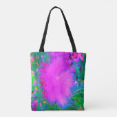 自然サイケデリック紫ミルクウィード トートバッグ (裏面)