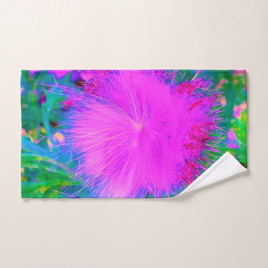 自然サイケデリック紫ミルクウィード ハンドタオル (ハンドタオル)