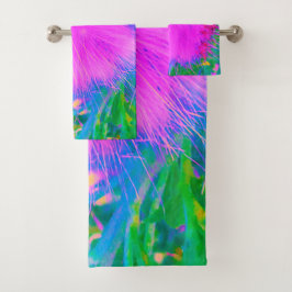 自然サイケデリック紫ミルクウィード バスタオルセット