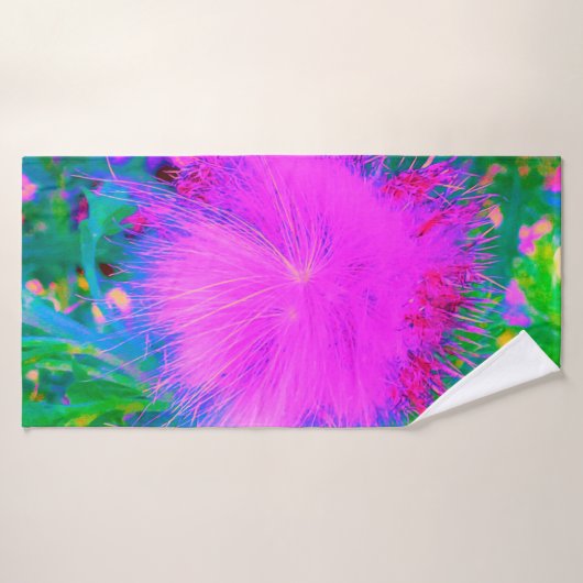 自然サイケデリック紫ミルクウィード バスタオル (バスタオル)
