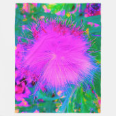 自然サイケデリック紫ミルクウィード フリースブランケット (正面)