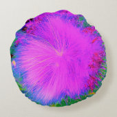 自然サイケデリック紫ミルクウィード ラウンドクッション (裏面)