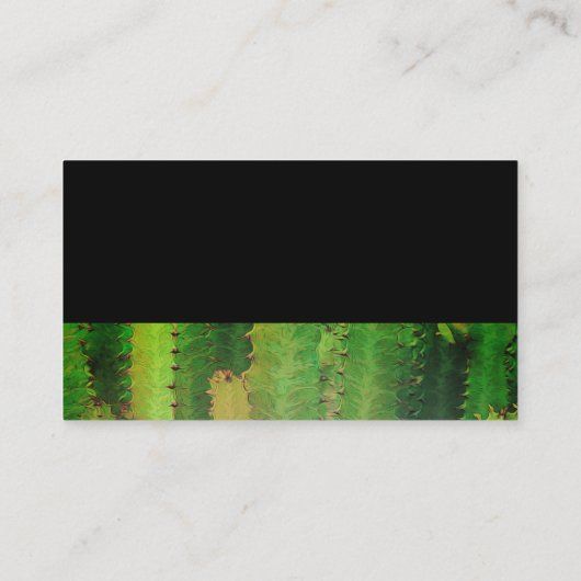 自然サボテンart green両面カスタム型 名刺 (裏面)