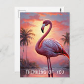 自然サンセットピンクヴィンテージ ポストカード (正面/裏面)