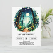 自然シンプルキッズウッドランド誕生日 招待状 (スタンド正面)