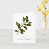 自然シンプルツリーリーフブランチ弔問葬儀 カード (黄色い花)