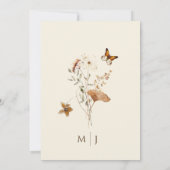 自然シンプルワイルドフラワーズフローラクリスチ結婚アン 招待状 (裏面)