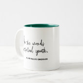 自然シンプル引用文タイポグラフィミニマリスト ツートーンマグカップ (正面左)