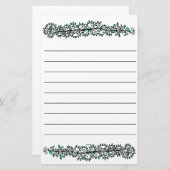 自然シンプル植物つる植物模様筆記紙 便箋 (正面/裏面)