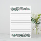 自然シンプル植物つる植物模様筆記紙 便箋 (スタンド正面)