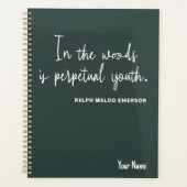 自然シンプル2025緑のプランナーと花 プランナー手帳 (正面)