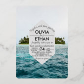 自然シーサイド結婚アイランドのフォイル招待状 箔招待状 (正面)