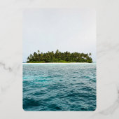 自然シーサイド結婚アイランドのフォイル招待状 箔招待状 (裏面)