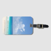 自然シースケープウェーブウォーターカラースカイクラウド ラゲッジタグ (正面横)