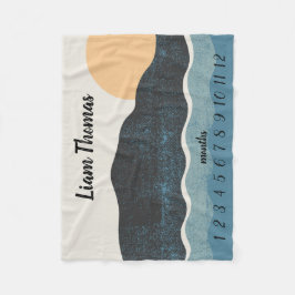 自然シーナリー月次成長トラッカー フリースブランケット