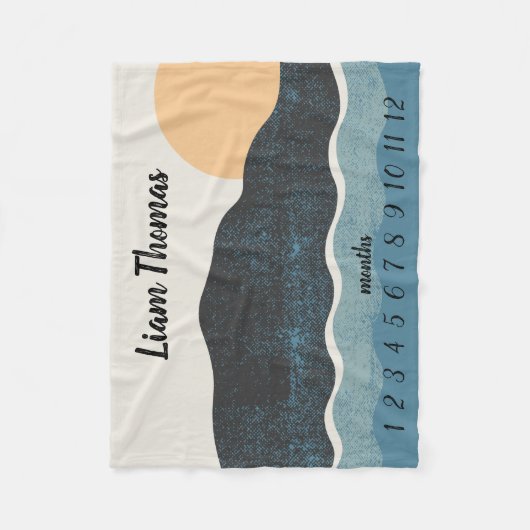 自然シーナリー月次成長トラッカー フリースブランケット (正面)