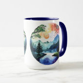 自然シーンの水カラー マグカップ (正面右)