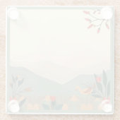 自然シーングリーン縁どガラスコースター ガラスコースター (裏面)