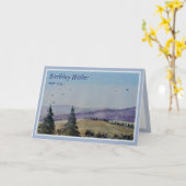 自然シーン水彩バースデーグリーティングカード カード (黄色い花)