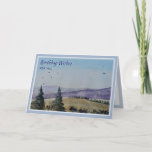 自然シーン水彩バースデーグリーティングカード カード<br><div class="desc">自然シーン水の色の誕生日グリーティングカード。</div>