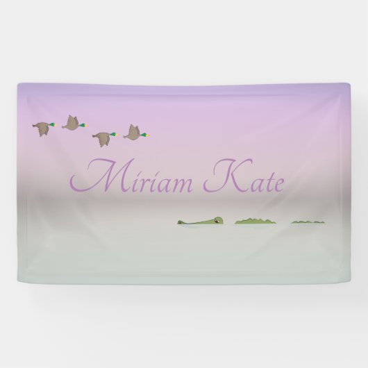 自然シーン（アヒル、ゲーター） 横断幕 (横)