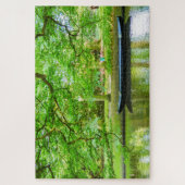 自然シーン、ボートと反射、オランダ ジグソーパズル (縦)