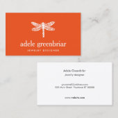 自然ジュエリーデザイナードラゴンフライのロゴオレンジ 名刺 (正面/裏面)