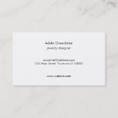 自然ジュエリーデザイナードラゴンフライのロゴコバルトブルー 名刺 (裏面)