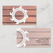 自然スタイリッシュな木製白のこ形大工 名刺 (正面/裏面)