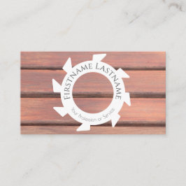 自然スタイリッシュな木製白のこ形大工 名刺