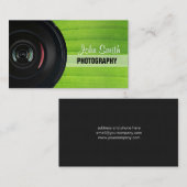 自然ストライプグリーン写真用名刺 名刺 (正面/裏面)