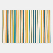 自然ストライプモダン美的パカラフルターン ラッピングペーパーシート (正面2)