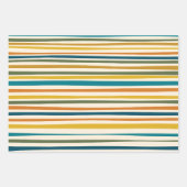 自然ストライプモダン美的パカラフルターン ラッピングペーパーシート (正面)