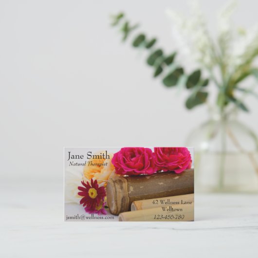 自然セラピスト自然セラピーウェルネス 名刺 (スタンド正面)