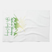 自然セラピーファミリーキャンパーソナライズされたピング キッチンタオル (横)