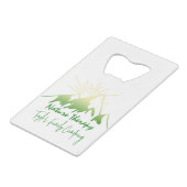 自然セラピーファミリーキャンパーソナライズされたピング クレジットカード栓抜き (正面アングル)