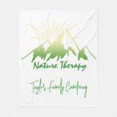 自然セラピーファミリーキャンパーソナライズされたピング フリースブランケット (正面)