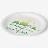 自然セラピーファミリーキャンパーソナライズされたピング ペーパープレート (アングル)