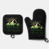 自然セラピーファミリーキャンパーソナライズされたピング 鍋つかみ&鍋敷きセット (正面)