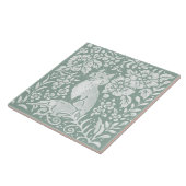 自然セージ緑のキツネ林シーンセラミックタイル タイル (側面)