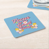 自然ソウルスローガン | Focus on the Good Things スクエアペーパーコースター (アングル)