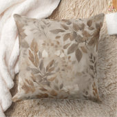 自然チューペブラウンボタニックプリント クッション (ブランケット)